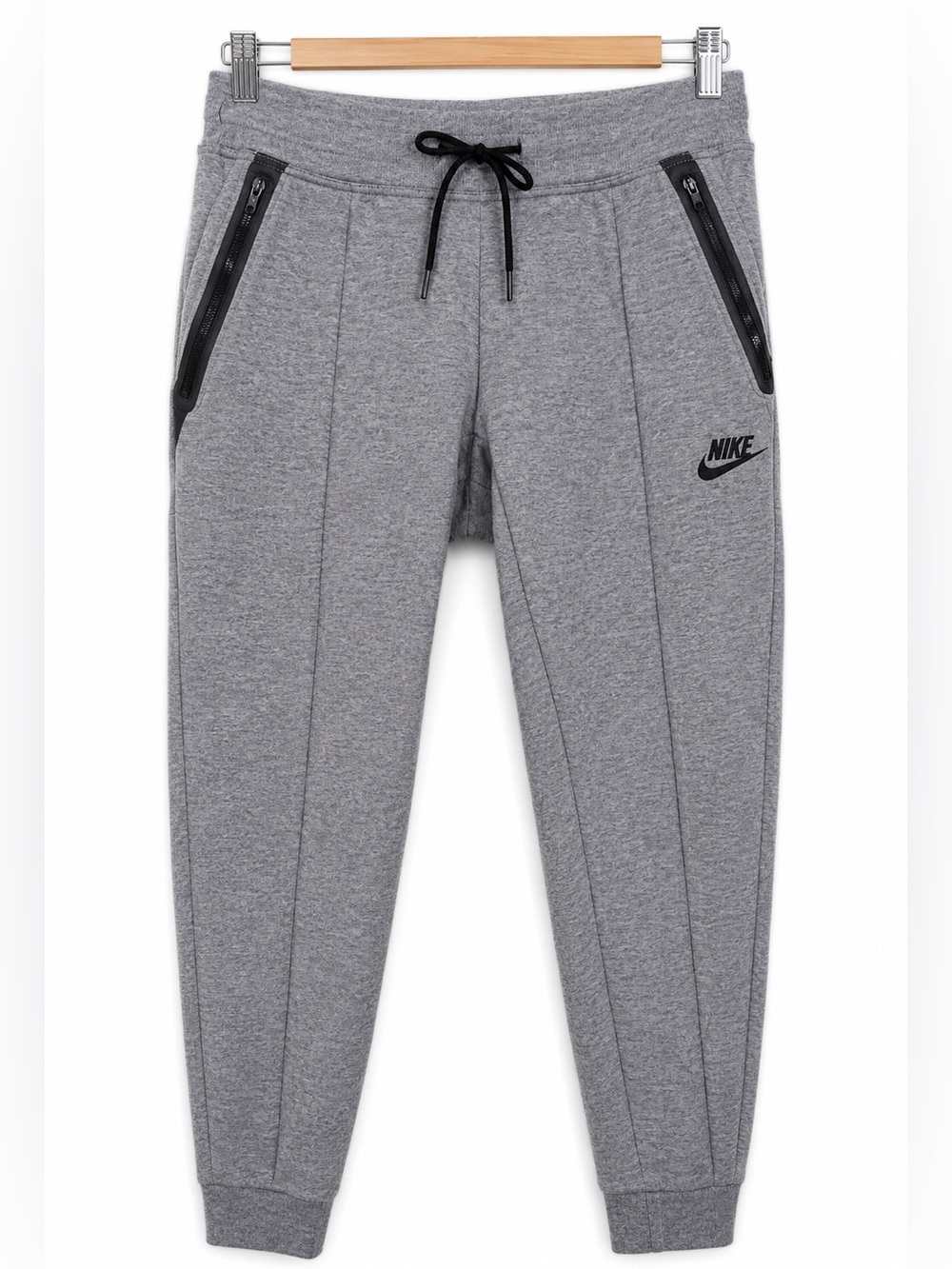 NIKE Tech Fleece Jogger Sweatpants Gray/Black Zip Pockets Women’s Size Small